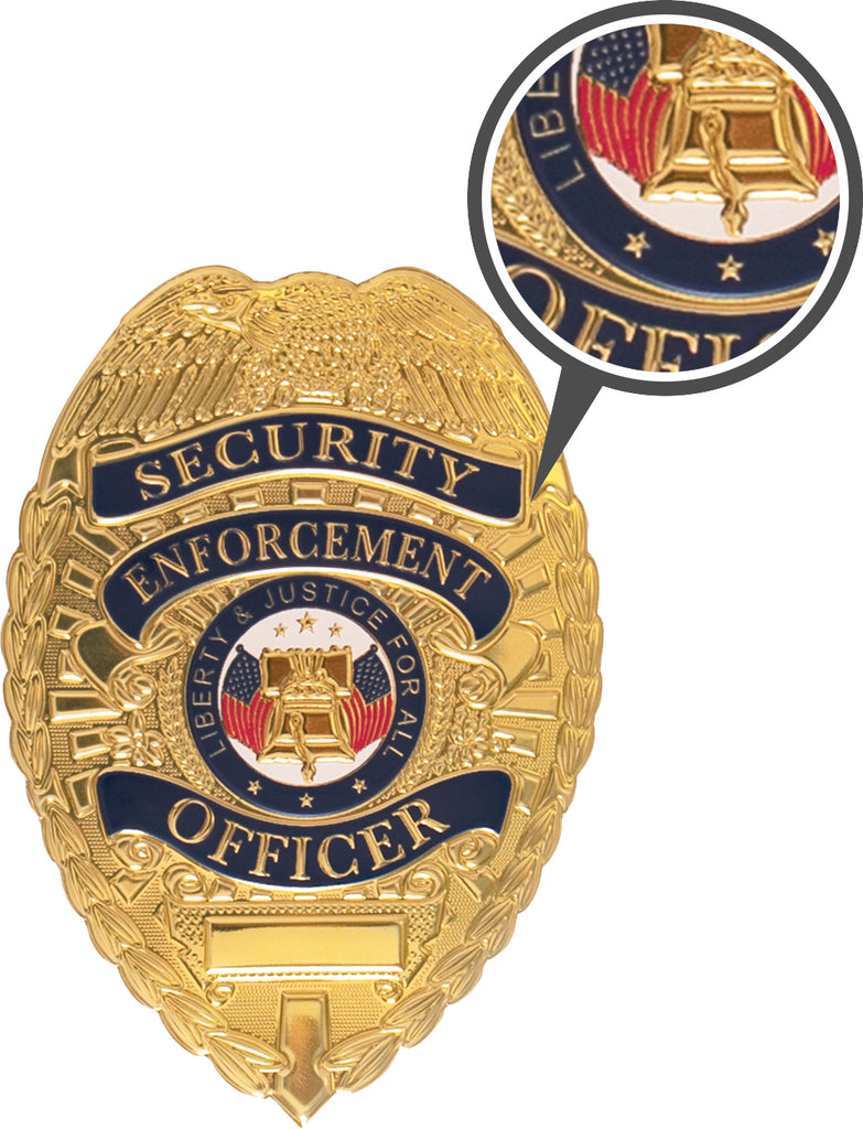 Gold - SECURITY GUARD Pin-On Badge - Galaxy Army Navy