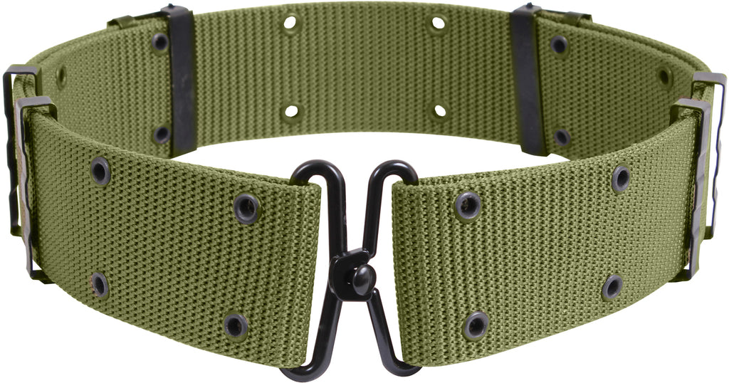 Olive Drab - Army Style Pistol Belt with Metal Buckle (Nylon) - Galaxy Army  Navy