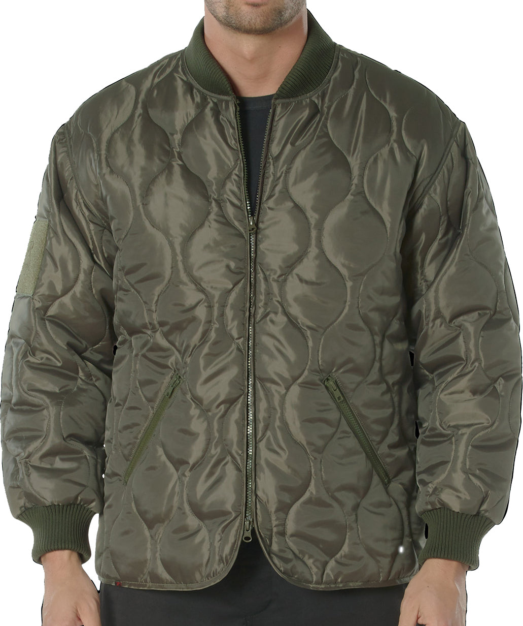Olive Drab - Concealed Carry Quilted Woobie Jacket - Galaxy Army Navy