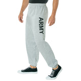 Grey - ARMY PT Sweatpants | Military Physical Training Gym Pants - Poly/Cotton - Men's