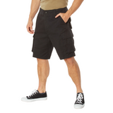 Black - Tactical Vintage Paratrooper BDU Cargo Shorts - Poly Cotton - Zipper Fly