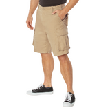 Khaki - Tactical Vintage Paratrooper BDU Cargo Shorts - Poly Cotton - Zipper Fly