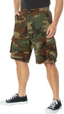 Woodland Camouflage - Vintage Infantry Utility Army BDU Cargo Shorts - Heavyweight Cotton - Zipper Fly