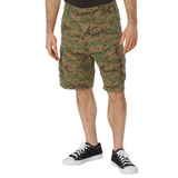 Woodland Digital Camouflage  - Tactical Vintage Paratrooper BDU Cargo Shorts - Poly Cotton - Zipper Fly