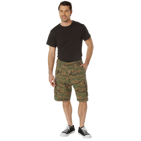 Digital Woodland Camouflage - Womens BOOTY CAMP Booty Shorts - Galaxy Army  Navy