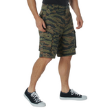 Tiger Stripe Camouflage - Tactical Vintage Paratrooper BDU Cargo Shorts - Poly Cotton - Zipper Fly