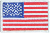 Red White Blue - US Flag Sew On Patch with White Border