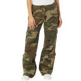 Woodland Camouflage - Womens Vintage Paratrooper Fatigue Army Pants