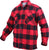 Red Black Buffalo Plaid - Sherpa Lined Flannel Jacket