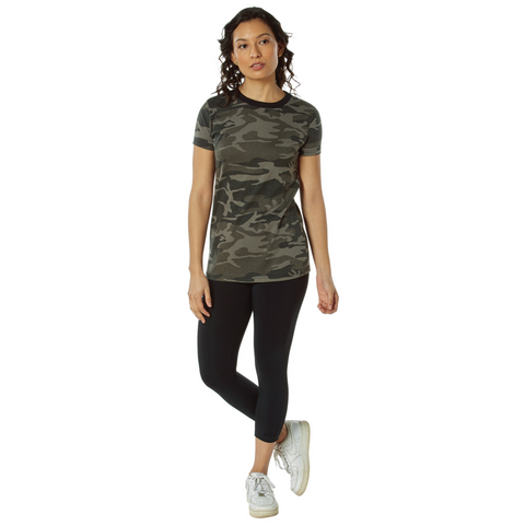 Black Camo - Womens Long Length Camo T-Shirt - Galaxy Army Navy