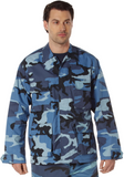 Sky Blue Camouflage - Military BDU Shirt - Polyester Cotton Twill