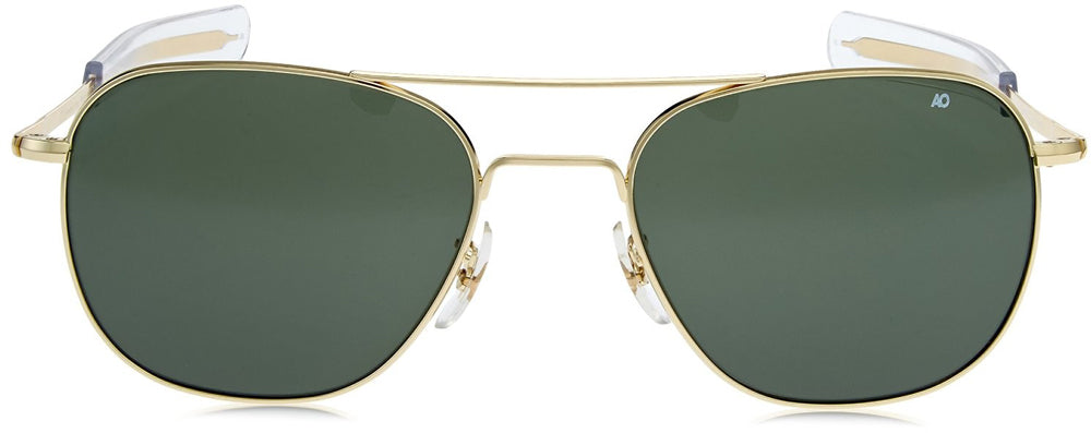 American Optical Ao Eyewear 57mm Gold Green Lens Original Pilots Sunglasses Galaxy Army Navy