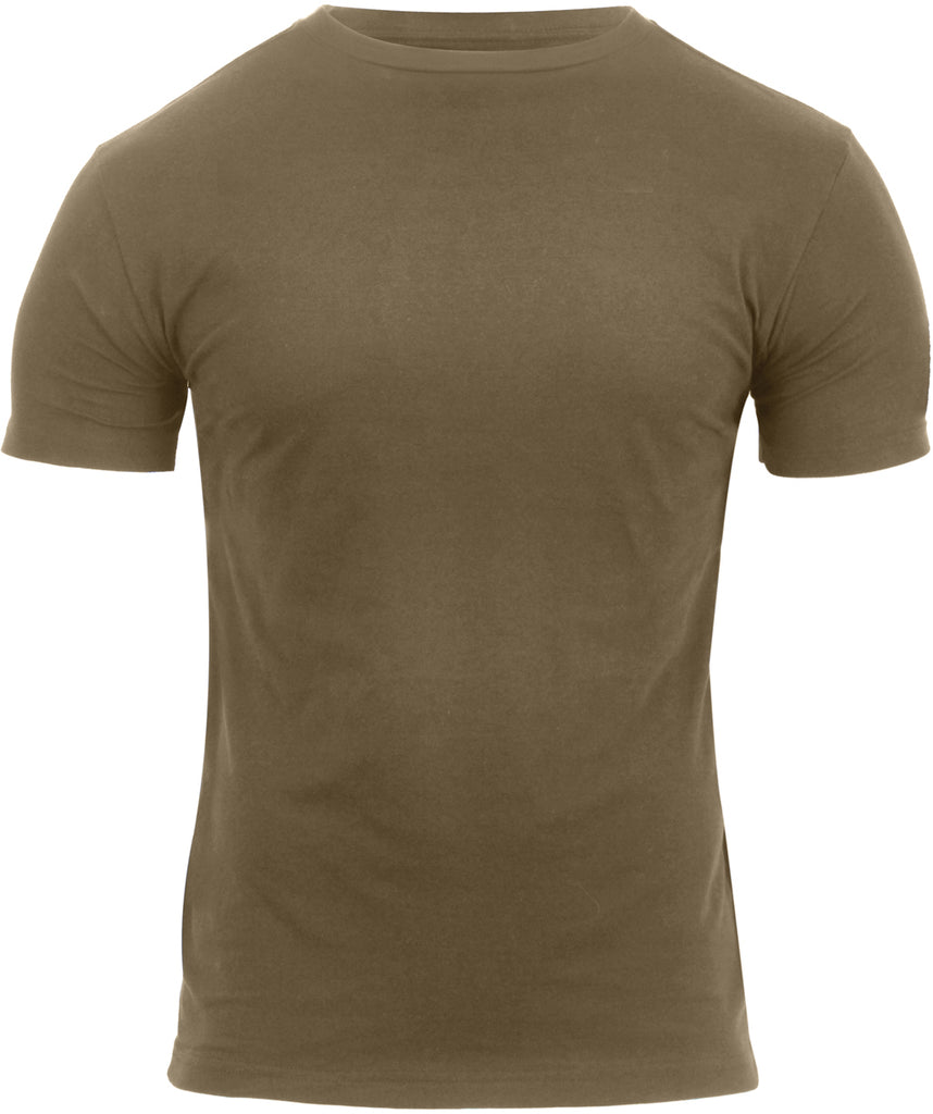 Coyote Brown - Athletic Fit Solid Color Military T-Shirt - Galaxy Army Navy