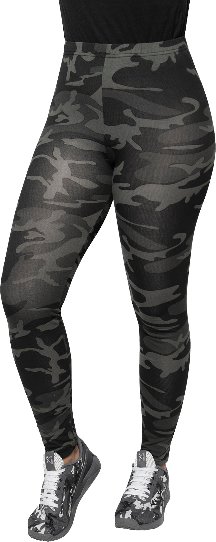 LIMITED COLLECTION Plus Size Black & Green Camo Side Panel Leggings | Yours  Clothing