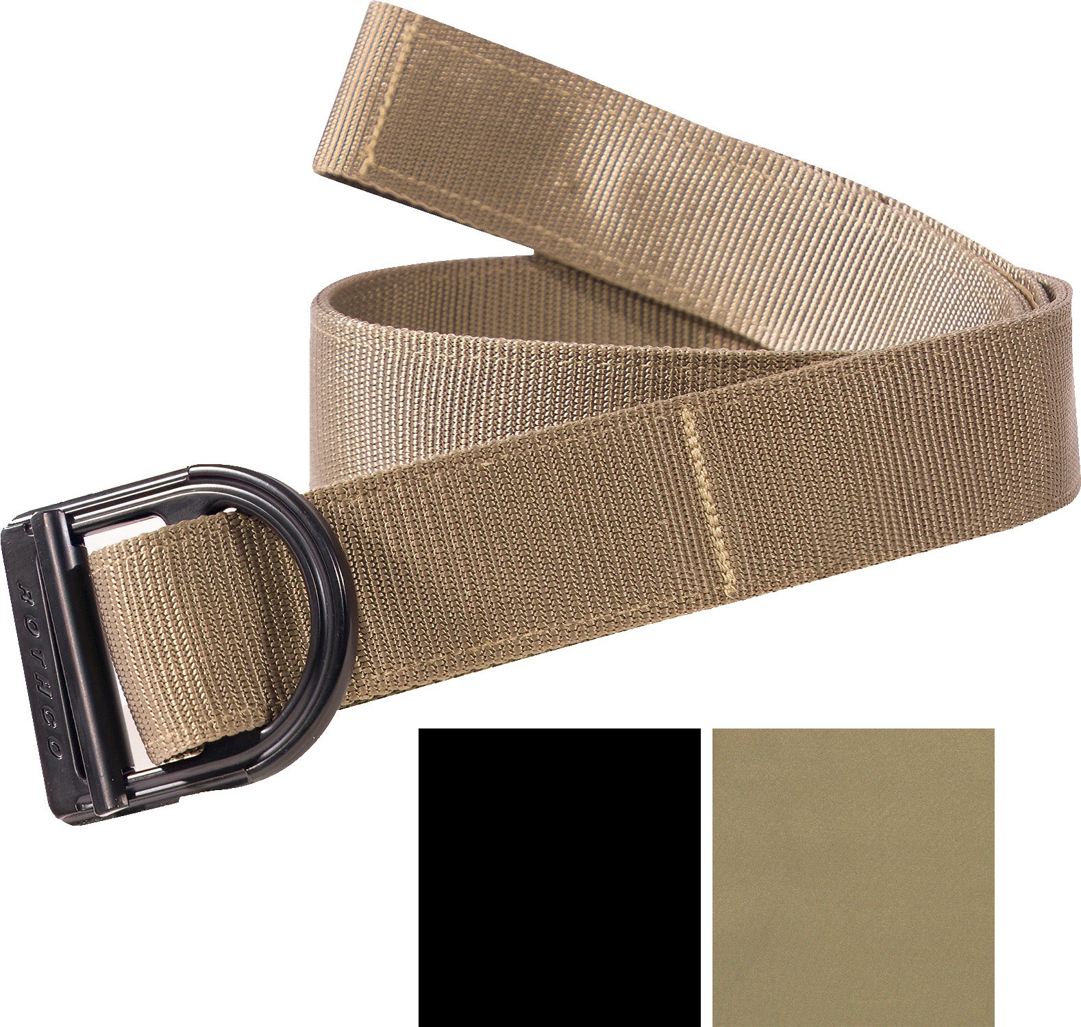 Brown - Military Web Belt with Gold Brass Buckle - Galaxy Army Navy