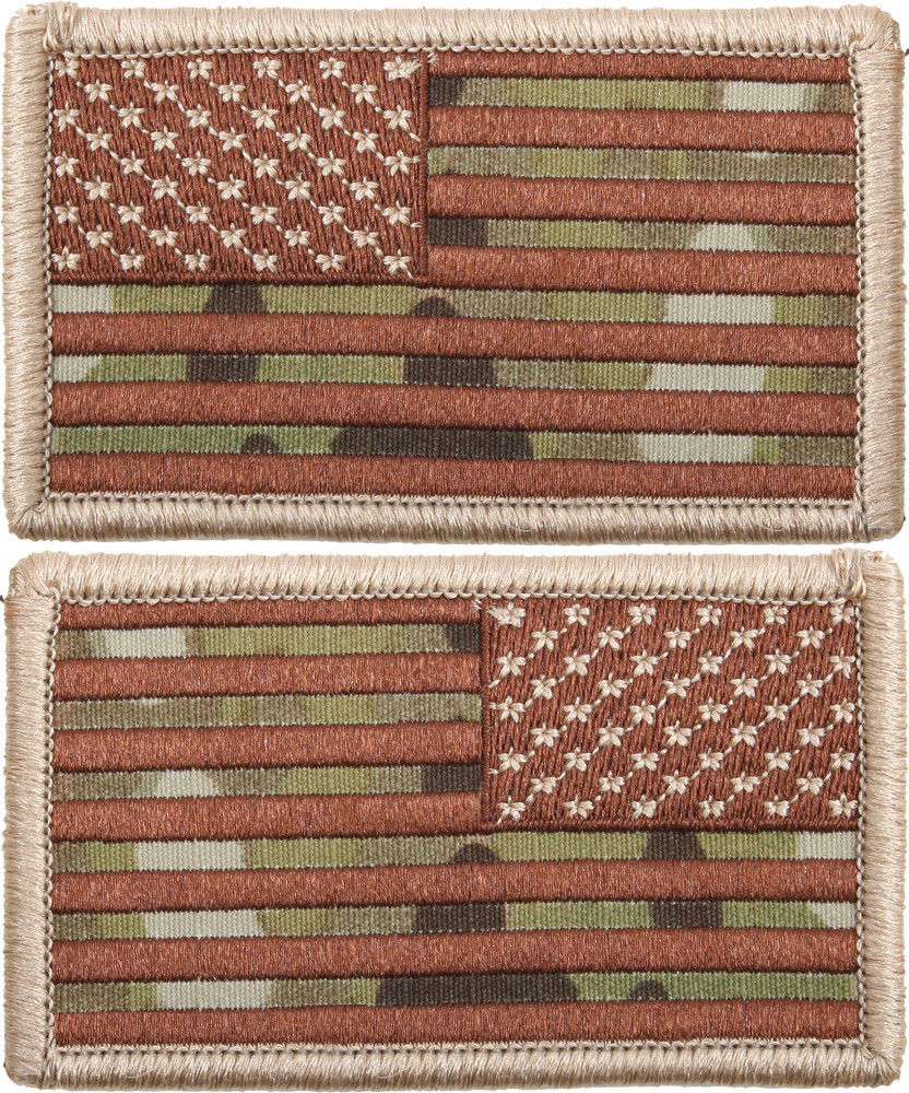 American Flag Patch Reversed Hook & Loop, Rank & Insignia, Military
