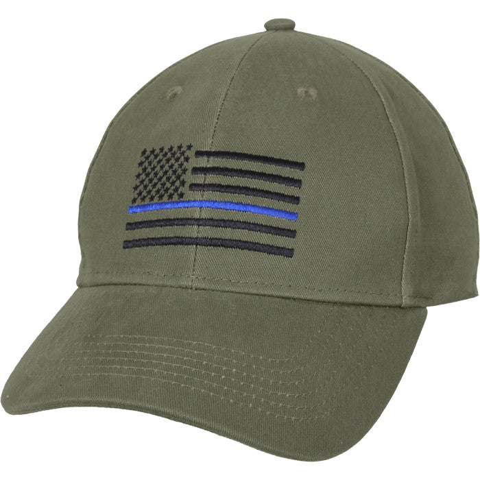 Olive Drab - Support the Police Blue Line Flag Adjustable Low