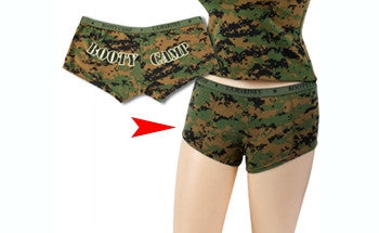 Womens Woodland Digital Booty Camp Slim Fit Booty Shorts Underwear