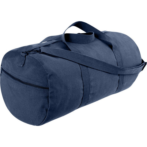 Navy Blue Heavyweight Cotton Canvas Duffle Bag Sports Gym Shoulder Carry Bag 24 x12 x12 Galaxy Army Navy