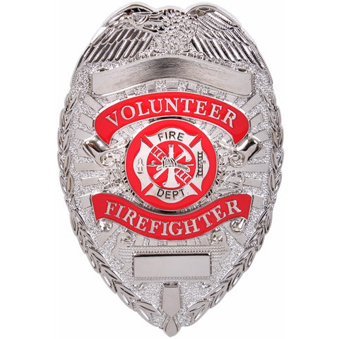 Silver - Volunteer Fire Department Badge - Galaxy Army Navy