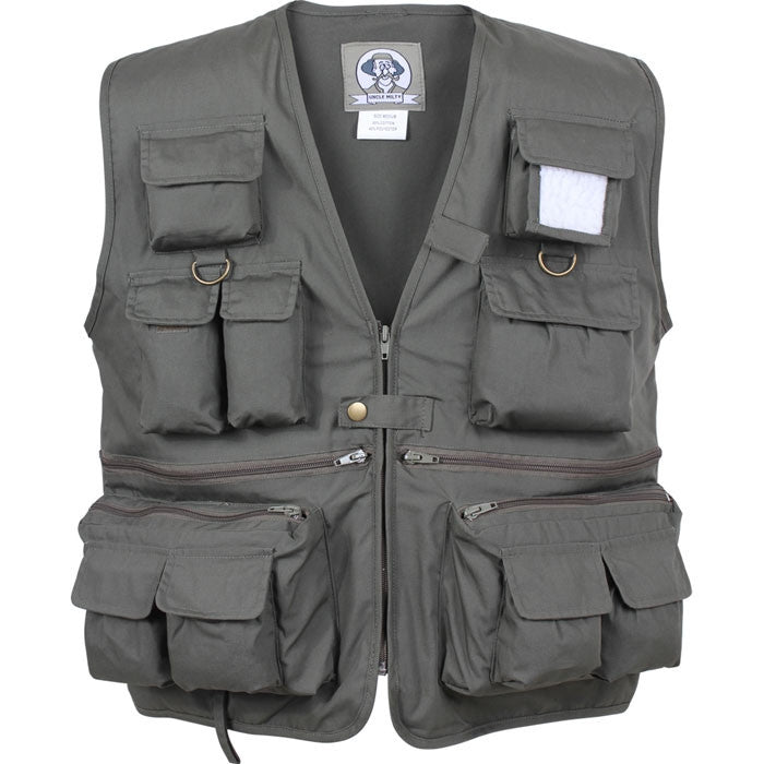 Olive Drab - Fishing and Travel Vest 17 Pockets - Galaxy Army Navy