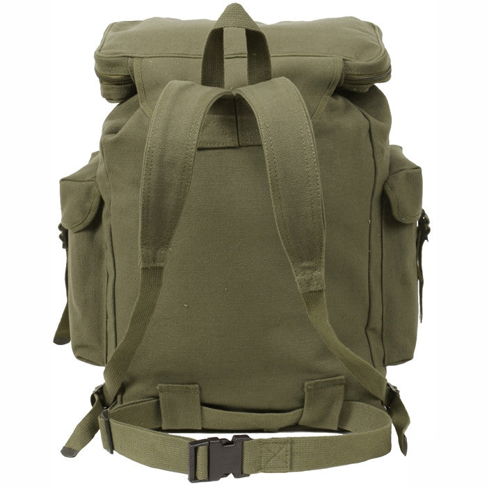 Olive Drab - Canvas European Style Rucksack Backpack - Galaxy Army Navy