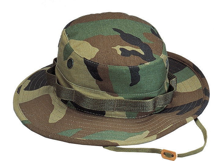 Woodland Camouflage - Military Boonie Hat - Cotton Ripstop - Galaxy ...