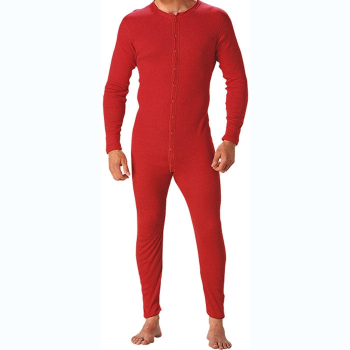 Red One Piece Union Suit Thermal Mens Long Johns Winter Hunting